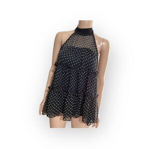 Bananas Monkey Ruffled Halter Top S
